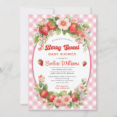 ベリースイートストロベリーピンクベビーシャワー招待状 招待状 (正面)