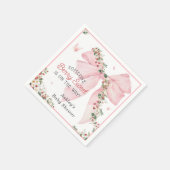 ベリースイートストロベリーピンクボウフローラベビーシャワー スタンダードカクテルナプキン (角)