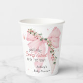 ベリースイートストロベリーピンクボウフローラベビーシャワー 紙コップ (裏面)