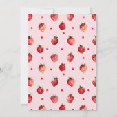 ベリースイートストロベリーフルーツ赤ちゃんシャワー 招待状 (裏面)