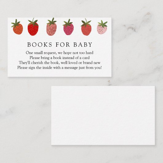 ベリースイートストロベリーブックベビーインサートカード エンクロージャーカード (正面/裏面)