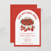 ベリースイートストロベリーブライダルシャワー 招待状 (正面/裏面)