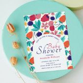 ベリースイートストロベリーブルーベリーベビーシャワー 招待状