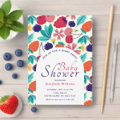 ベリースイートストロベリーブルーベリーベビーシャワー 招待状
