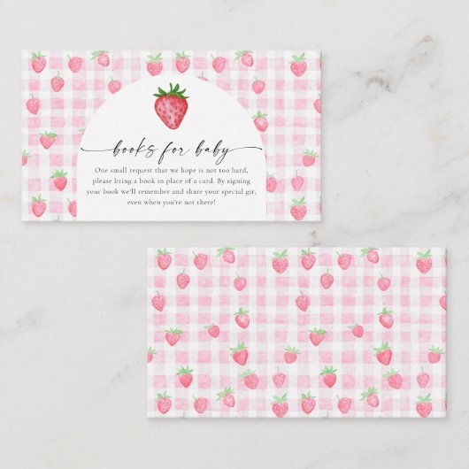 ベリースイートストロベリーベイシャワー囲いカード エンクロージャーカード (正面/裏面)