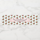 ベリースイートストロベリーベビーガールバースデーパーティー ペットボトルラベル (シングルラベル)