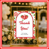 ベリースイートストロベリーベビーシャワーありがとうサイン ポスター