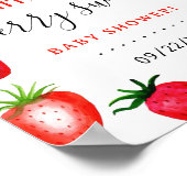 ベリースイートストロベリーベビーシャワーへようこそ ポスター (角)