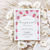 ベリースイートストロベリーベビーシャワーへようこそ ポスター