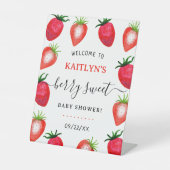ベリースイートストロベリーベビーシャワーへようこそ 台座サイン (正面)