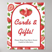 ベリースイートストロベリーベビーシャワーカード&ギフト ポスター (正面)