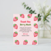 ベリースイートストロベリーベビーシャワーサンキューカード (スタンド正面)