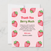 ベリースイートストロベリーベビーシャワーサンキューカード (正面)