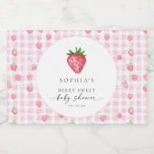 ベリースイートストロベリーベビーシャワーラウンドありがとう スパークリングワインラベル (シングルラベル)