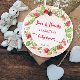 ベリースイートストロベリーベビーシャワー感謝していユーザ フェイバータグ