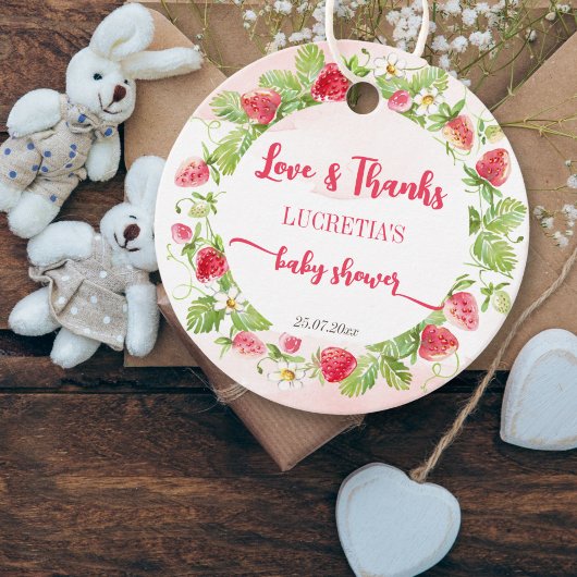 ベリースイートストロベリーベビーシャワー感謝していユーザ フェイバータグ