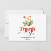 ベリースイートストロベリーベビーシャワー感謝していユー カード (正面)