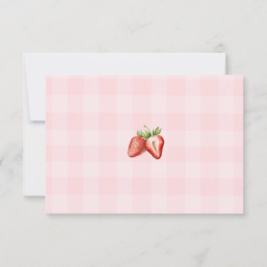 ベリースイートストロベリーベビーシャワー感謝していユー カード (裏面)