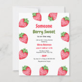 ベリースイートストロベリーベビーシャワー招待状 (正面)
