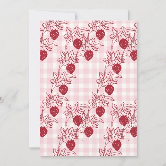 ベリースイートストロベリーベビーシャワー招待状 招待状 (裏面)