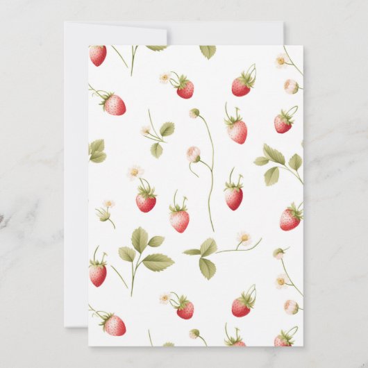 ベリースイートストロベリーベビーシャワー招待状 招待状 (裏面)