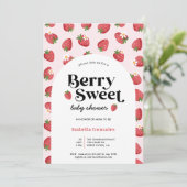 ベリースイートストロベリーベビーシャワー招待状 招待状 (スタンド正面)