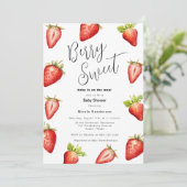 ベリースイートストロベリーベビーシャワー招待状 招待状 (スタンド正面)