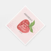 ベリースイートストロベリーベビーシャワー歓迎サイン スタンダードランチョンナプキン (角)