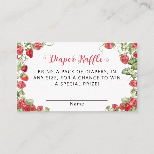 ベリースイートストロベリーベビーシャワー エンクロージャーカード (正面)