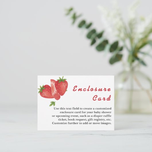 ベリースイートストロベリーベビーシャワー エンクロージャーカード (スタンド正面)
