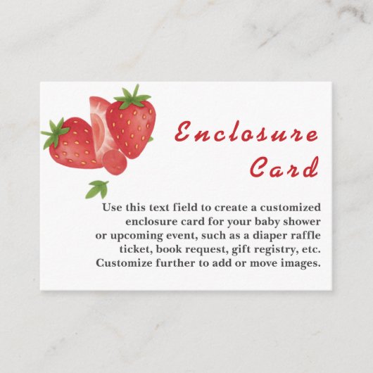 ベリースイートストロベリーベビーシャワー エンクロージャーカード (正面)