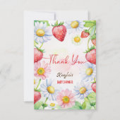 ベリースイートストロベリーベビーシャワー サンキューカード (正面)