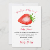 ベリースイートストロベリーベビーシャワー サンキューカード (正面)
