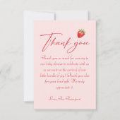 ベリースイートストロベリーベビーシャワー サンキューカード (正面)