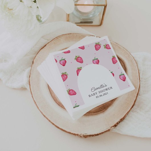 ベリースイートストロベリーベビーシャワー スタンダードカクテルナプキン