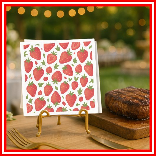 ベリースイートストロベリーベビーシャワー スタンダードカクテルナプキン