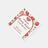 ベリースイートストロベリーベビーシャワー スタンダードカクテルナプキン (角)