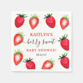 ベリースイートストロベリーベビーシャワー スタンダードカクテルナプキン (正面)