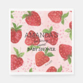 ベリースイートストロベリーベビーシャワー スタンダードランチョンナプキン (正面)