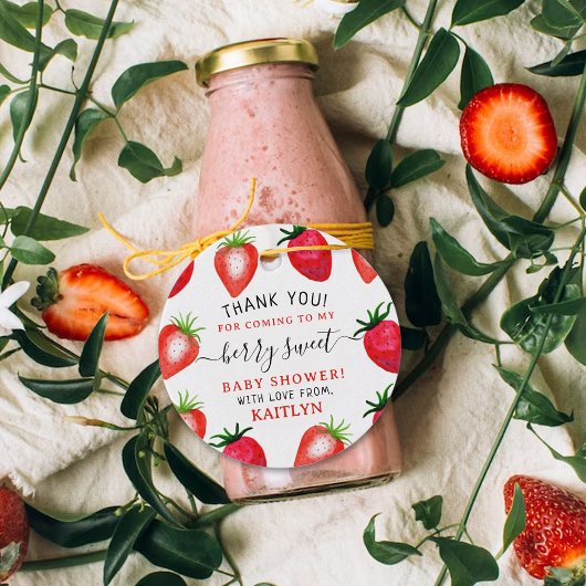 ベリースイートストロベリーベビーシャワー フェイバータグ