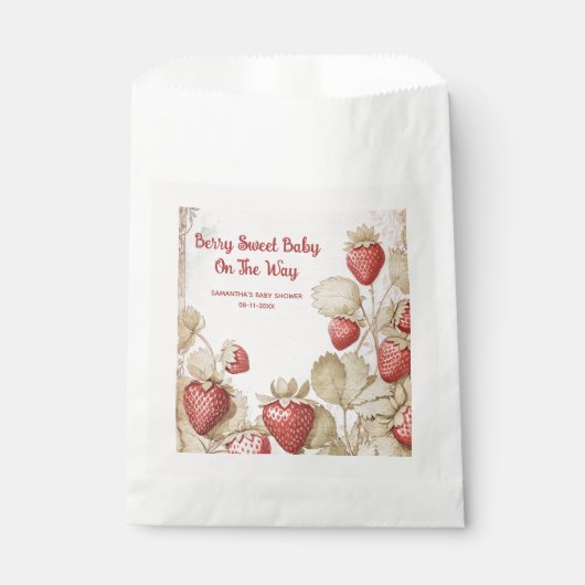 ベリースイートストロベリーベビーシャワー フェイバーバッグ (正面)