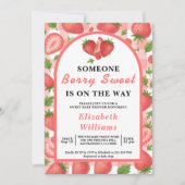 ベリースイートストロベリーベビーシャワー | フォト 招待状 (正面)