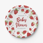 ベリースイートストロベリーベビーシャワー ペーパープレート (正面)