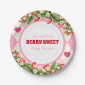 ベリースイートストロベリーベビーシャワー ペーパープレート (正面)