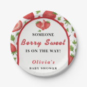 ベリースイートストロベリーベビーシャワー ペーパープレート (正面)