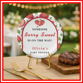 ベリースイートストロベリーベビーシャワー ペーパープレート