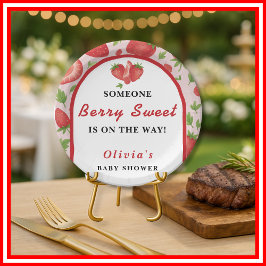 ベリースイートストロベリーベビーシャワー ペーパープレート