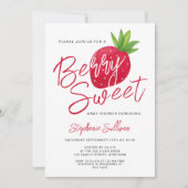 ベリースイートストロベリーベビーシャワー 招待状 (正面)