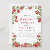 ベリースイートストロベリーベビーシャワー 招待状 (正面)