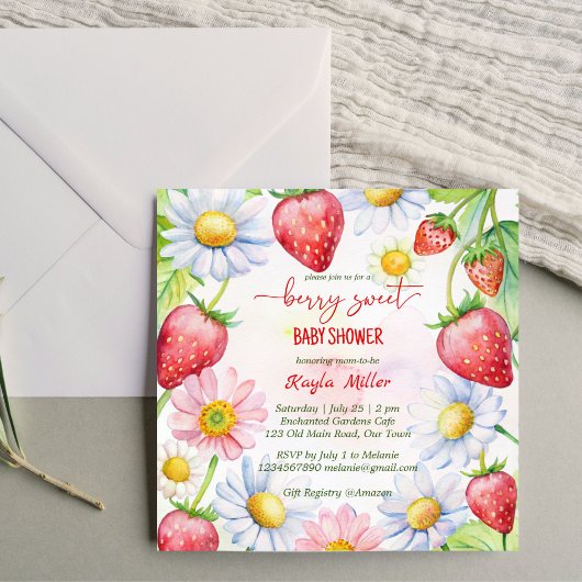 ベリースイートストロベリーベビーシャワー 招待状